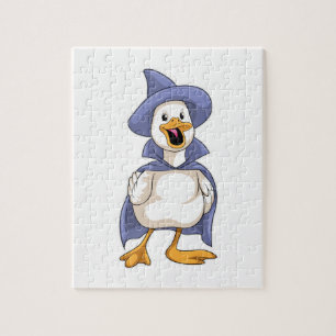 Puzzle Pato como bruja con Gorra