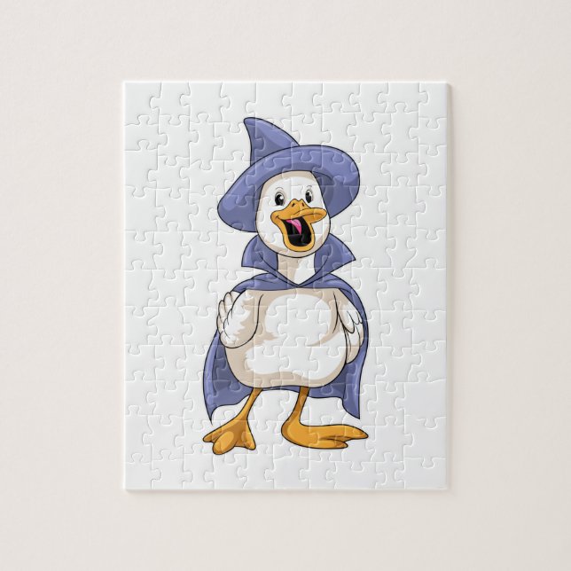 Puzzle Pato como bruja con Gorra (Vertical)