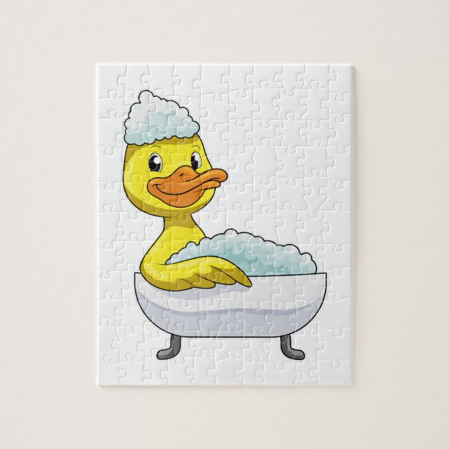 Puzzle Pato de baño con bañera y espuma (Vertical)