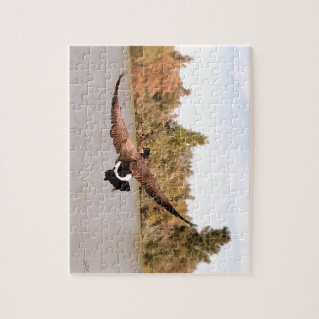 Puzzle pato volando sobre agua fotografía (Vertical)