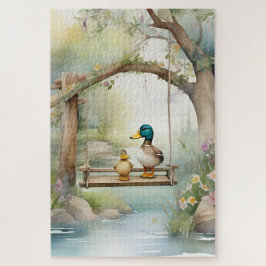 Puzzle Patos De Agua De Un País Cubierto En Un Swing