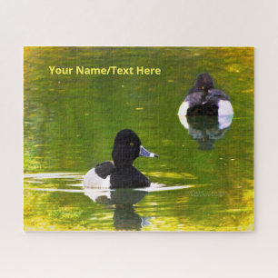 Puzzle Patos de Cuello Rojo Pájaros Blancos y Negros Agua