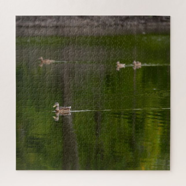 Puzzle Patos en un lago verde (Vertical)
