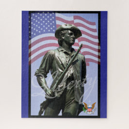 Puzzle Patriotic Liberty Minuteman with Defense Emblem