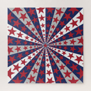 Puzzle Patriotic Sunburst: Obra de arte de la bandera est