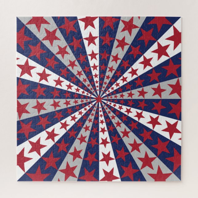 Puzzle Patriotic Sunburst: Obra de arte de la bandera est (Vertical)