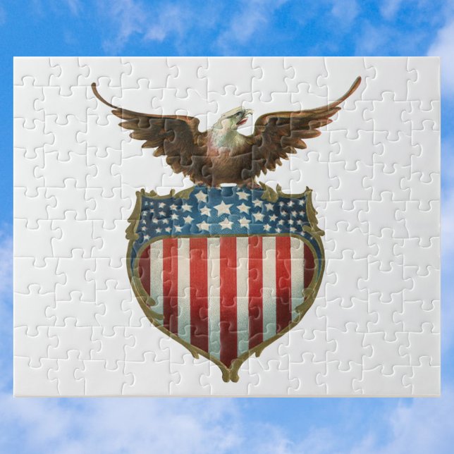 Puzzle Patriotismo Antiguo, Águila Orgullosa sobre la Ban (Subido por el creador)