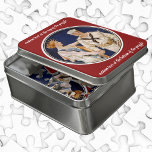 Puzzle Patriotismo vintage, Lady Liberty con marinero<br><div class="desc">Ilustracion vintage patriótico del 4 de julio,  imagen de la estatua de la Señora de la Libertad con una bandera estadounidense y estrechando las manos con un orgulloso marinero. Los símbolos nacionales de patriotismo y libertad de los Estados Unidos de América. Originalmente un poster de reclutamiento militar.</div>