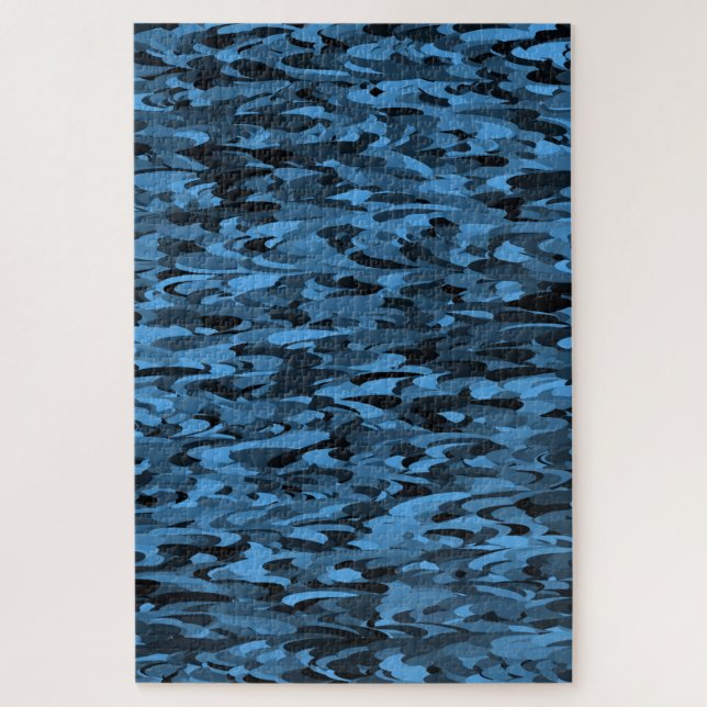 Puzzle Patrón abstracto azul negro (Vertical)