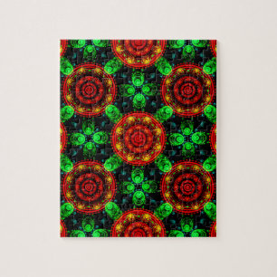 Puzzle Patrón abstracto boho elegante moderno floral #504