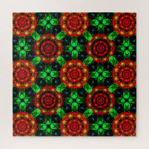 Puzzle Patrón abstracto boho elegante moderno floral #504