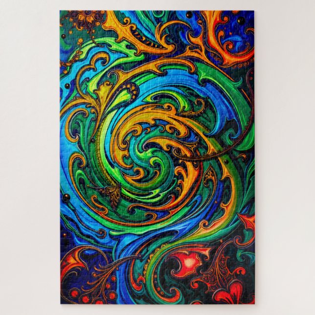 Puzzle Patrón abstracto con Swirls (Vertical)