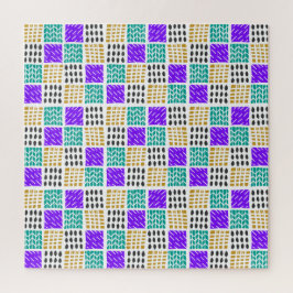 Puzzle Patrón abstracto geométrico de cuadrados coloridos