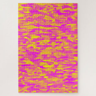 Puzzle Patrón abstracto rosa amarillo naranja