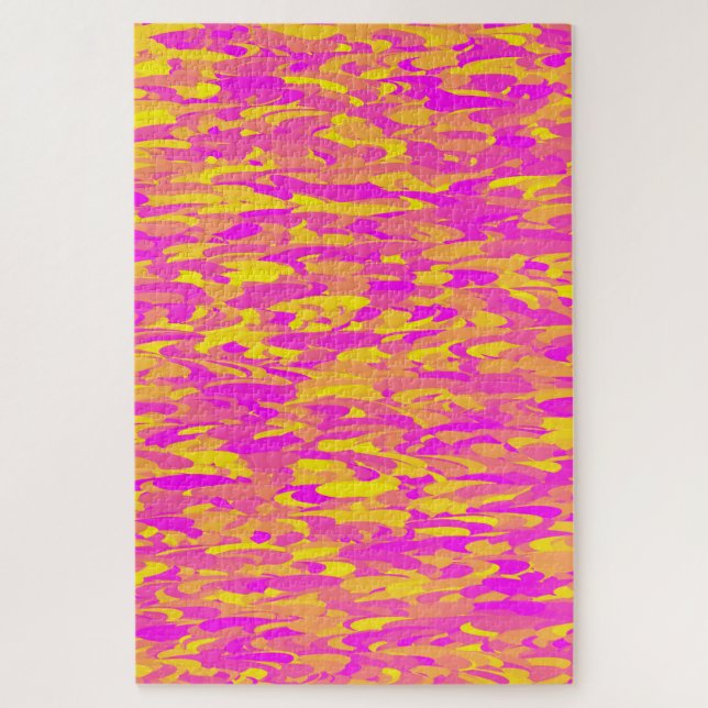 Puzzle Patrón abstracto rosa amarillo naranja (Vertical)