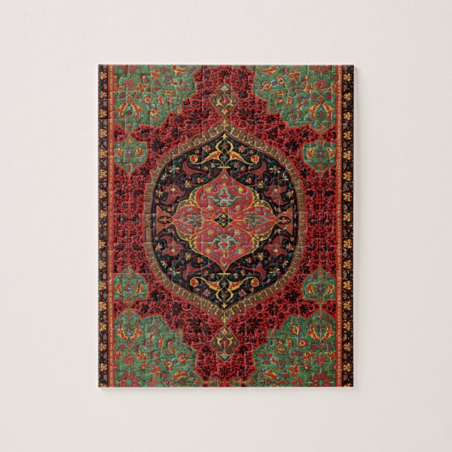 Puzzle Patrón Antiguo de Alfombra Persa Rojo Verde Arabes (Vertical)