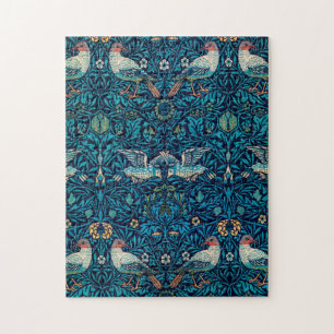 Puzzle Patrón Art Nouveau floral de pájaros de William Mo