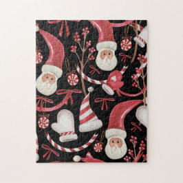 Puzzle Patrón Artístico de Feliz Navidad en Acuarela