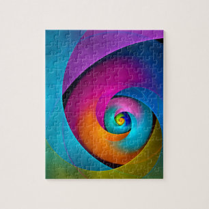 Puzzle Patrón azul rosado del arte del resumen floral mod