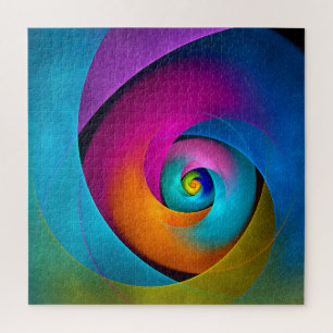 Puzzle Patrón azul rosado del arte del resumen floral mod