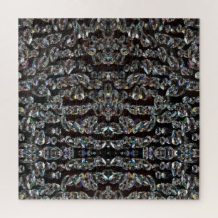 Puzzle Patrón brillante de diamantes elegante plata y neg