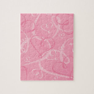 Puzzle Patrón cardíaco rosado