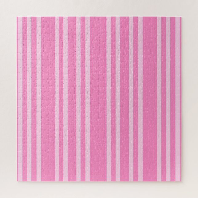 Puzzle Patrón clásico de rayas rosadas y blancas (Vertical)