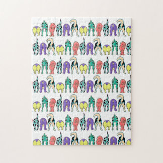 Puzzle Patrón colorido de las colillas de perro
