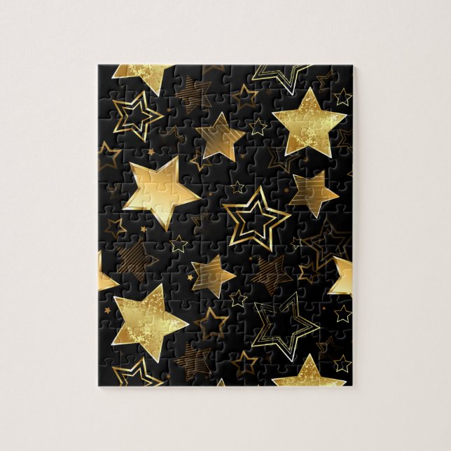 Puzzle Patrón continuo con estrellas doradas (Vertical)