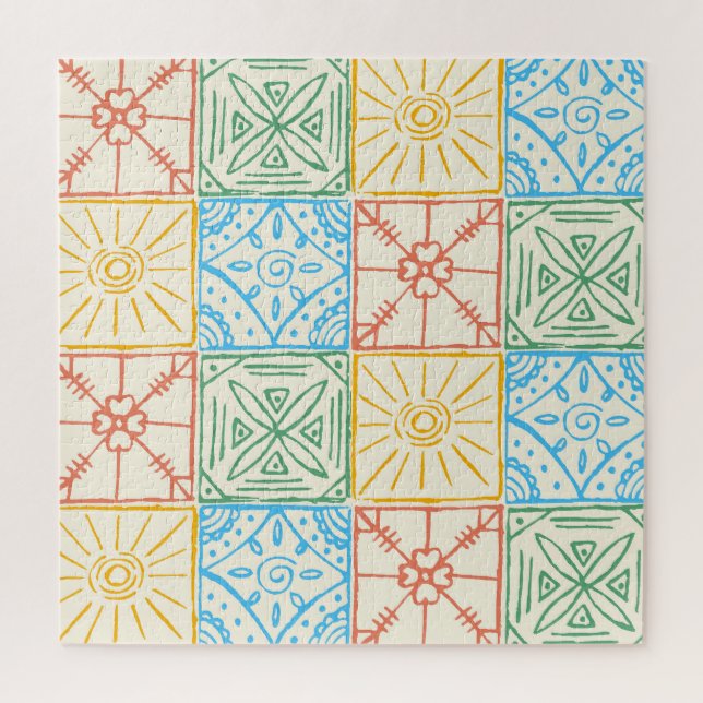 Puzzle Patrón continuo de baldosas al estilo de Amalfi co (Vertical)