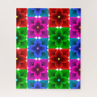 Puzzle Patrón continuo de flores geométricas coloridas, a