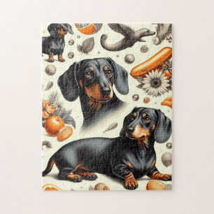 Puzzle Patrón Cute Dachshund