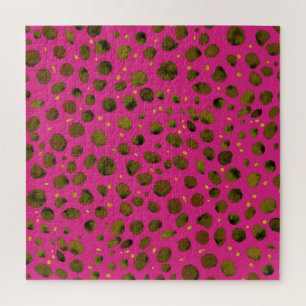 Puzzle Patrón de acuarela con piel abstracta de chita.