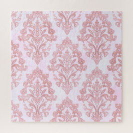 Puzzle Patrón de acuarela de damasco victoriano rosa boni