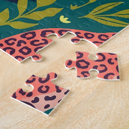 Puzzle Patrón de animal de selva exuberante