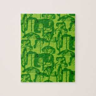 Puzzle Patrón de árboles verdes