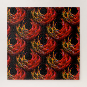 Puzzle Patrón de Arte Abstracto Elegante Boho Moderno Lin