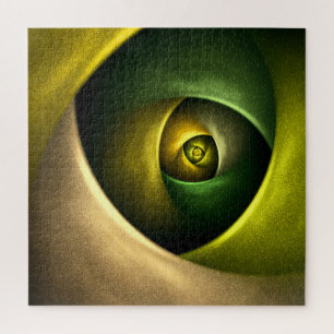 Puzzle Patrón De Arte Abstracto Verde Floral Moderno De S