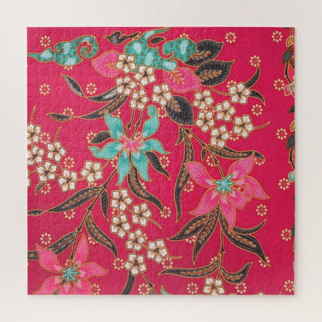 Puzzle Patrón de arte batik indonesio malasio (Vertical)