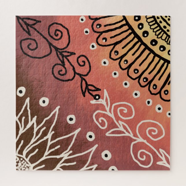 Puzzle Patrón de arte gracioso rojo (Vertical)