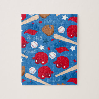 Puzzle Patrón de atletas aficionados al béisbol deportivo