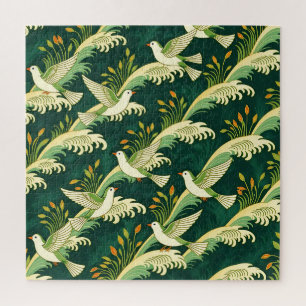 Puzzle Patrón de ave volando Art Nouveau elegante natural