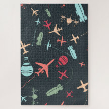 Patrón de avión negro y aviación