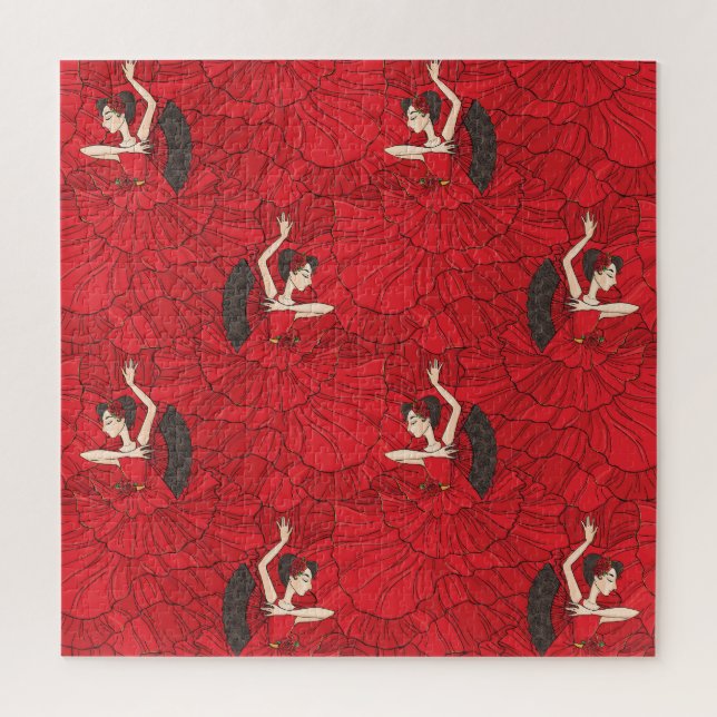 Puzzle Patrón de baile del tango vintage Flamenco (Vertical)