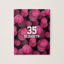 Patrón de baloncesto rosado giratorio personalizad