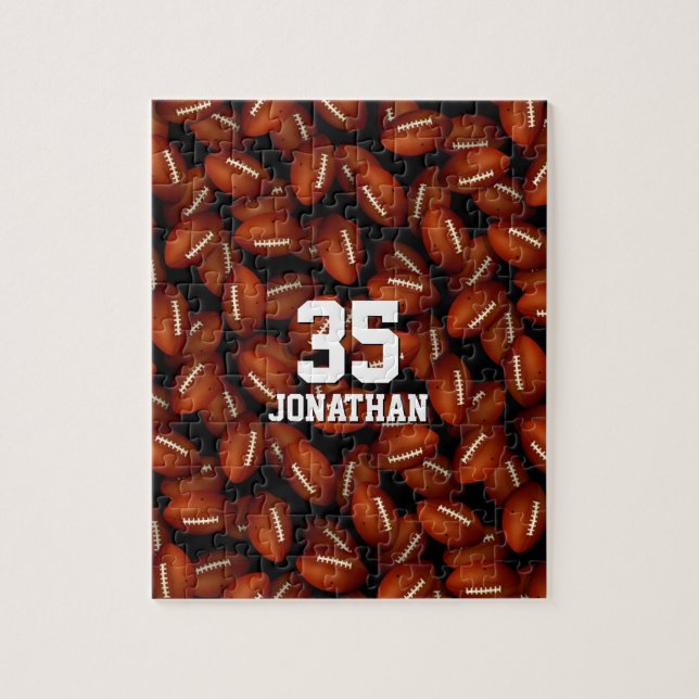 Puzzle patrón de balones de fútbol personalizados (Vertical)