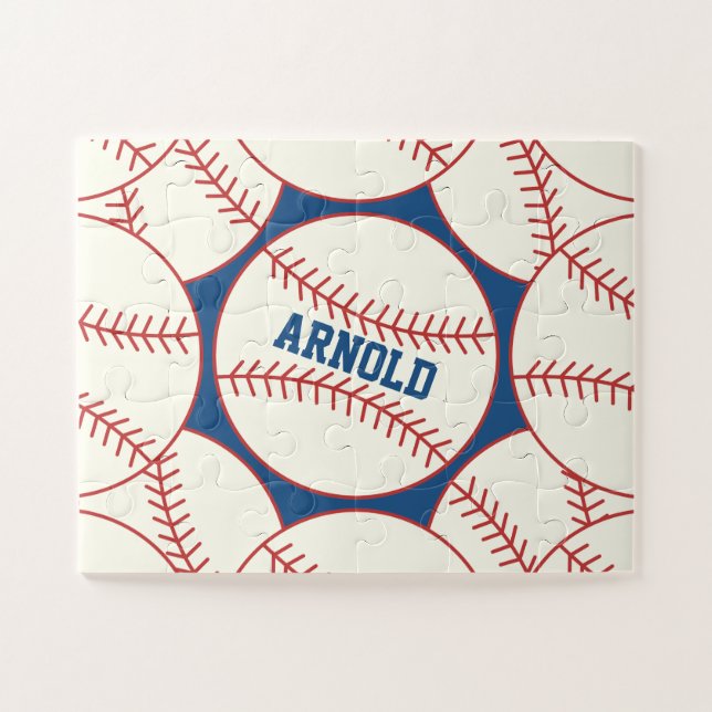 Puzzle Patrón de béisbol personalizado (Horizontal)
