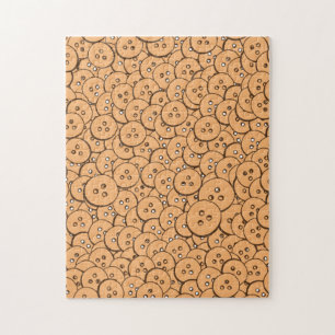 Puzzle Patrón de botones de madera viejos