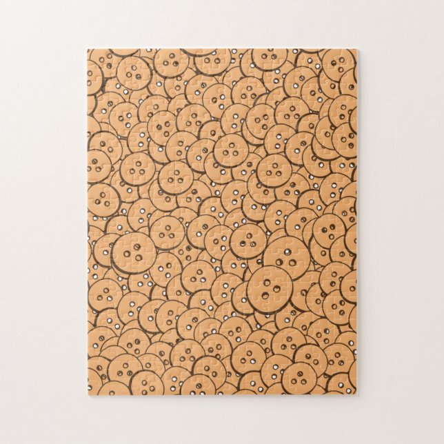 Puzzle Patrón de botones de madera viejos (Vertical)