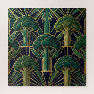 Puzzle Patrón de brócoli Art Deco